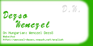 dezso wenczel business card